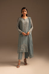 3 Piece Chiffon Embroidered Suit (FL0053)